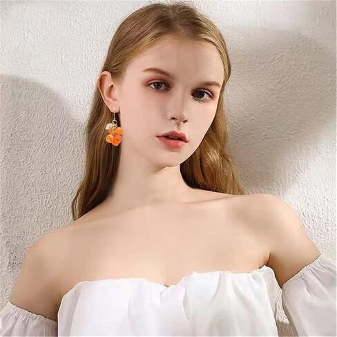 SUANTIANMG بوهو ريترو اليدوية الفاكهة البرتقال أقراط فريد الشرابة لطيف الإبداعية استرخى إسقاط أقراط للنساء مجوهرات للبنات هدايا in Kuwait