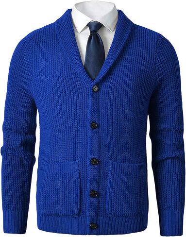 Men's Shawl Collar Cardigan Sweater - Cable Knit, Button-Up, Merino Wool - A Modern Classic That Never Goes Out of Style in Saudi Arabia