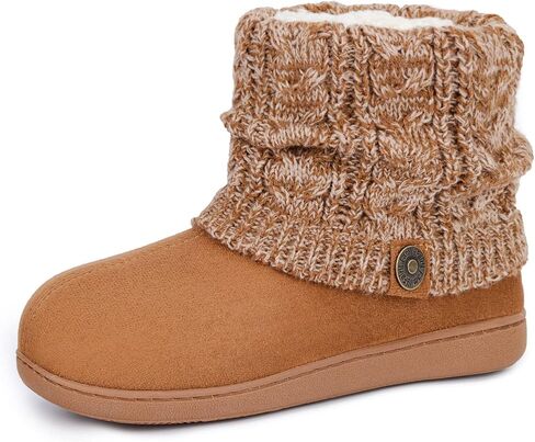 FamilyFairy Women's Woolen Yarn Knit Bootie Slippers Comfy Warm Plush Fleece Memory Foam House Shoes for Indoor Outdoor in Saudi Arabia
