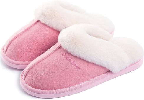 Womens Slippers Soft Plush Warm House Shoes Anti-Slip Fluffy Fur Indoor/Outdoor Slippers in Saudi Arabia