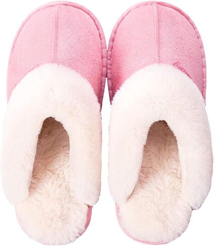 Womens Slippers Soft Plush Warm House Shoes Anti-Slip Fluffy Fur Indoor/Outdoor Slippers in Saudi Arabia