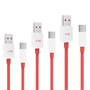 لكابل شحن Oneplus USB من النوع C شاحن Warp Charge 65W Supervooc لـ Oneplus 11 10 Pro 8 7T 7 9R 9RT Nord N20 2 CE N10 2T Ace 11R Dash Fast Cord 6T 6 5T 5 N100 N200 (3 عبوات 3.3 قدم/4.9 قدم/6.6 قدم)