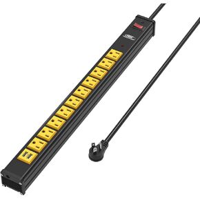 CRST 10-Outlet شديد التحمل لقطاع الطاقة مع سلك تمديد USB (3.4A) بطول 6 أقدام مع أقواس تثبيت قاطع دائرة 15A 1500 جول in Kuwait