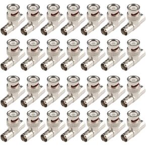 BNC Splitter Adapter 7 Pcs Bnc Male to 2 Female Coax Connector BNC 3 Way Triple Tee T Type Plug Adapter for Coaxial Cable CCTV Survelliance Camera in Kuwait