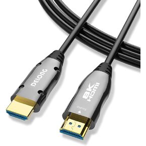 DELONG 8K Fiber HDMI Cable 50ft, HDMI 2.1 Fiber Optic Cable Support 8K@60Hz, 4K@120Hz, 48Gbps, eARC Compatible with PS5, Xbox,RTX 3080 3090, Roku,8K TV in Kuwait