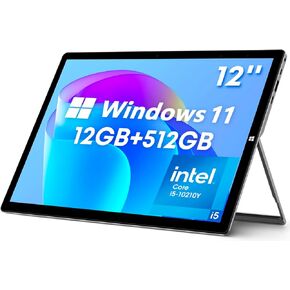 CHUWI 2023 UBook X Windows Tablet 12 بوصة، 512 جيجا SSD 12 جيجا رام، انتل كور i5-10210Y، شاشة لمس تابلت Windows 11، 1 تيرابايت SSD، 2160x1440 IPS، 2.4G/5G WiFi، كاميرا مزدوجة، 5000 مللي أمبير، HDMI، BT 5.0 in Kuwait