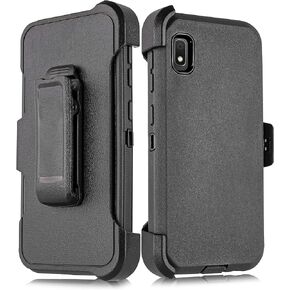 A10E Customerfirst Case for Samsung Galaxy A10E [Four Layered Protection] Heavy Duty Defender Holster Armor Tough Body Full Cover with Rotating Belt Clip with Built in Screen Protector (Camo)