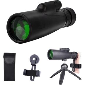 منظار تكبير صغير عالي القوة 10-30X50، منظار أحادي مقاوم للماء مع مشبك للهاتف الذكي، تلسكوب السماء المرصعة بالنجوم مع حامل ثلاثي القوائم، أفكار هدايا للرجال، ملحقات التخييم، هدية قوارب الصيد للرجال والنساء in Kuwait