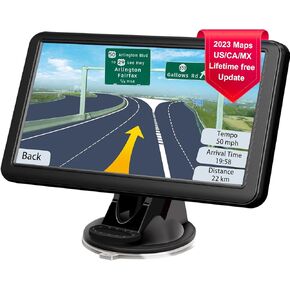 نظام تحديد المواقع العالمي للسيارة والشاحنة 2023 من ليهوي مع خرائط US/CA/MX بدون اتصال بتحديثات مجانية مدى الحياة، شاشة لمس 7 انش، توجيه صوتي، تحذير كاميرا السرعة، مركبة ار في جي بي اس بارا كاروس in Kuwait