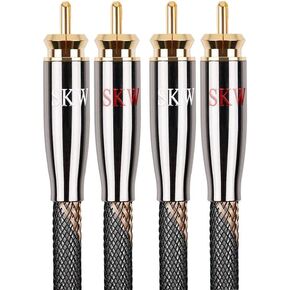 SKW Audiophiles RCA Cable 2RCA Male to 2RCA Male HiFi System Interconnect Cable with Diameter 7mm 3.2ft/1M