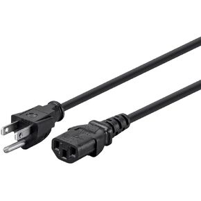 Monoprice Power Cord - NEMA 5-15P to IEC 60320 C13, 10 Amp, 125 Volt, 3-Prong, 18AWG, 6 Feet, White