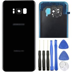 بديل غطاء الباب الزجاجي الخلفي الخلفي لهاتف Samsung Galaxy S8+ G955 6.2 بوصة، S8 Plus جميع الإصدارات، مع عدسة الكاميرا (S8 Plus G955 6.2/أسود) من ubrokeifixit Galaxy S8 Plus G955 in Kuwait