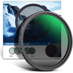 Neewer 72mm Variable ND Filter, ND2-ND32 (1–5 Stops) Adjustable Neutral Density Filter for Camera Lens with Ultra-Slim Frame, Optical Glass, and Multi-Resistant Coatings, Weather-Sealed & No X Spot in Saudi Arabia