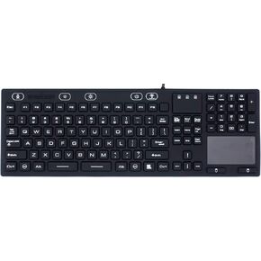 لوحة مفاتيح بإضاءة خلفية LED من DSI مع لوحة لمس IP68 سيليكون مقاوم للماء JH-IKB110BL، أسود in Kuwait