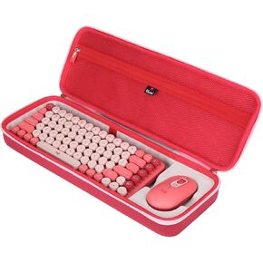 Mchoi Shockproof Carrying Case for Logitech POP Keys Mechanical Wireless Keyboard with Customizable Emoji Keys, Pink, Case Only