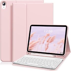 حافظة SQBEBS مع لوحة مفاتيح لجهاز iPad الجيل العاشر 10.9 بوصة، لوحة مفاتيح بلوتوث قابلة للفصل، غطاء لوحة مفاتيح قابل للطي مع حامل قلم لجهاز iPad 10.9 2022، أزرق فاتح in Kuwait