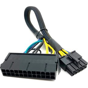 YOUKITTY 24-pin to 10-pin ATX PSU Adapter Cable with Braided Sleeve, Compatible with I motherboards and Servers, 12" (30 cm) in Kuwait