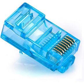 RJ45 Connectors, Clear Yellow RJ45 Modular Plugs, CAT5/CAT5E/CAT6/Ethernet Connectors, UTP/8P8C/LAN Crystal Heads, Set of 100