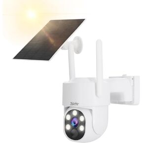 YoLuKe 4MP PTZ بطارية كاميرا أمان تعمل بالطاقة الشمسية، كاميرا خارجية تعمل بالطاقة الشمسية مع إنذارات بصرية صوتية، رؤية ليلية ملونة، بطارية 9000 مللي أمبير، كشف حركة PIR، صوت ثنائي الاتجاه، IP65 مقاوم للماء in Kuwait
