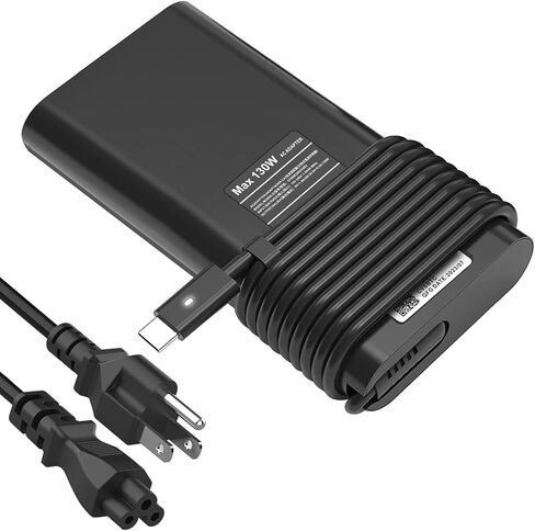 130 واط شاحن الكمبيوتر المحمول USB C لديل XPS 15 9500 9510 9530 9500 XPS 17 9700 9710 الدقة 3550 3551 5470 5530 5550 5750 5560 3571 خط العرض 5420 5510 5520 7410 9410 نوع C سلك الطاقة in Kuwait