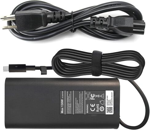 130 واط شاحن الكمبيوتر المحمول USB C لديل XPS 15 9500 9510 9530 9500 XPS 17 9700 9710 الدقة 3550 3551 5470 5530 5550 5750 5560 3571 خط العرض 5420 5510 5520 7410 9410 نوع C سلك الطاقة in Kuwait