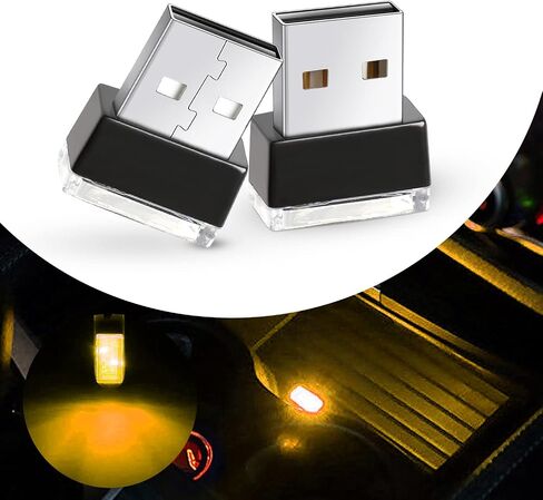 Ouzorp 2 قطعة مصباح LED USB صغير، إضاءة داخلية للسيارة LED DC 5V ذكي USB LED لإضاءة لوحة مفاتيح الكمبيوتر المحمول لتزيين المنزل والمكتب، مصباح ليلي، أحمر in Kuwait