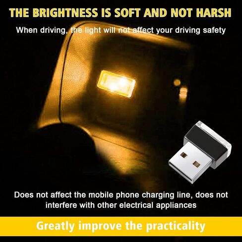 Ouzorp 2 قطعة مصباح LED USB صغير، إضاءة داخلية للسيارة LED DC 5V ذكي USB LED لإضاءة لوحة مفاتيح الكمبيوتر المحمول لتزيين المنزل والمكتب، مصباح ليلي، أحمر in Kuwait