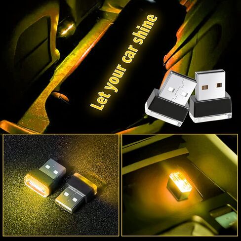Ouzorp 2 قطعة مصباح LED USB صغير، إضاءة داخلية للسيارة LED DC 5V ذكي USB LED لإضاءة لوحة مفاتيح الكمبيوتر المحمول لتزيين المنزل والمكتب، مصباح ليلي، أحمر in Kuwait