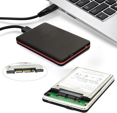 1.8" Micro SATA 16pin SSD to 2.5" SATA 22pin 7+15 Hard Disk case Enclosure White 7mm Height in Saudi Arabia