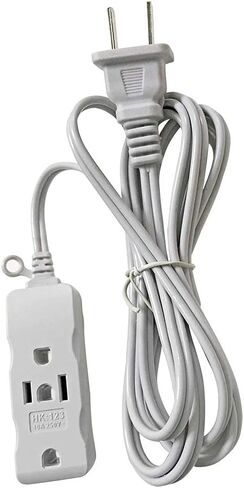 3 Outlet Surge Protector Power Strip, Input :2 Flat pins,Output:3X3pins,3FT,6Ft,9Ft,15Ft Long Extension Cord, with 3rd Grounding Pin,White (4.5m/15Ft) in Kuwait