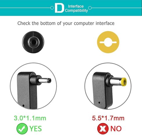 شاحن أيسر Pa-1450-26 متوافق مع شاحن أيسر أسباير a515-54 لشاحن أيسر a115-31-c0yl وشاحن أيسر كروم بوك C720، متضمن محول تيار متردد وسلك طاقة in Kuwait