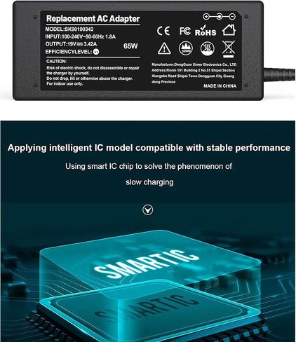 شاحن أيسر Pa-1450-26 متوافق مع شاحن أيسر أسباير a515-54 لشاحن أيسر a115-31-c0yl وشاحن أيسر كروم بوك C720، متضمن محول تيار متردد وسلك طاقة in Kuwait