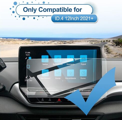 2021-2023 ID.4 Screen Protector (Standard/S/S Plus/Pro S), for 2024 ID.4 Screen Protector (Standard/S) 12-inch Touch Screen, 9H Tempered Glass 2023 2024 ID4 Accessories HD Transparent 12" in Kuwait