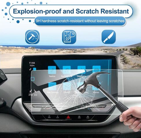 2021-2023 ID.4 Screen Protector (Standard/S/S Plus/Pro S), for 2024 ID.4 Screen Protector (Standard/S) 12-inch Touch Screen, 9H Tempered Glass 2023 2024 ID4 Accessories HD Transparent 12" in Kuwait