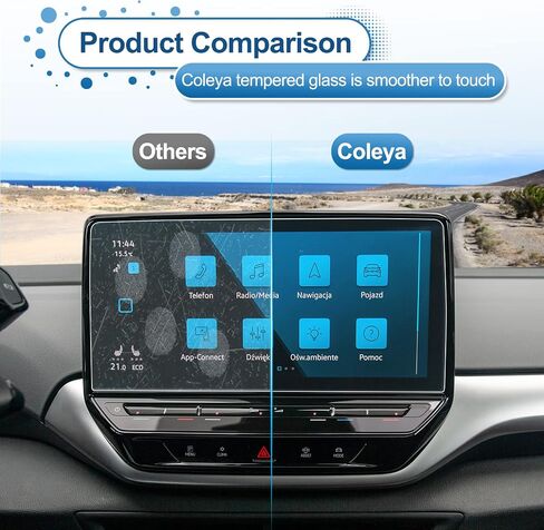 2021-2023 ID.4 Screen Protector (Standard/S/S Plus/Pro S), for 2024 ID.4 Screen Protector (Standard/S) 12-inch Touch Screen, 9H Tempered Glass 2023 2024 ID4 Accessories HD Transparent 12" in Kuwait