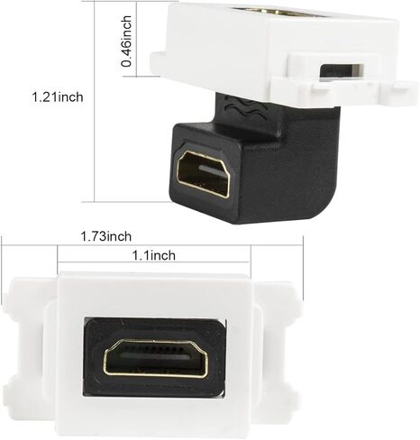 وحدة كوع جاك كيستون 4K HDMI 2.0 90 درجة 4K كيستون HDMI جاك كيستون مع محول مقرن كيستون ثلاثي الابعاد 4K من ووميدي in Kuwait