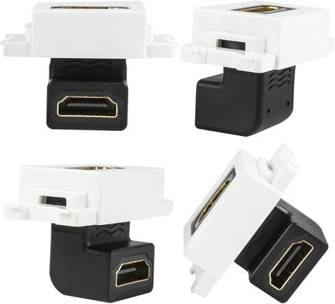 وحدة كوع جاك كيستون 4K HDMI 2.0 90 درجة 4K كيستون HDMI جاك كيستون مع محول مقرن كيستون ثلاثي الابعاد 4K من ووميدي in Kuwait