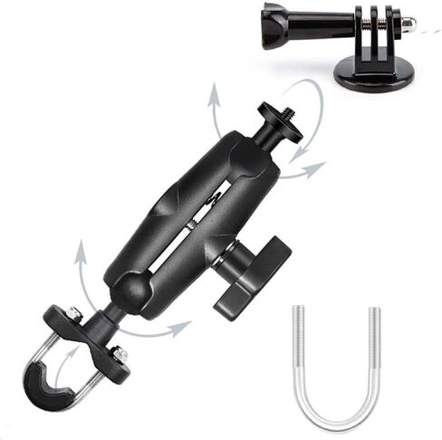 حامل كاميرا Usmallbee للدراجات النارية لـ Gopro، حامل كروي 1 بوصة/25 مم متوافق مع ذاكرة الوصول العشوائي مقاس B، لـ GoPro Hero11/10/9/8...4، Insta360 ONE X3، X2، X، RS، R in Kuwait