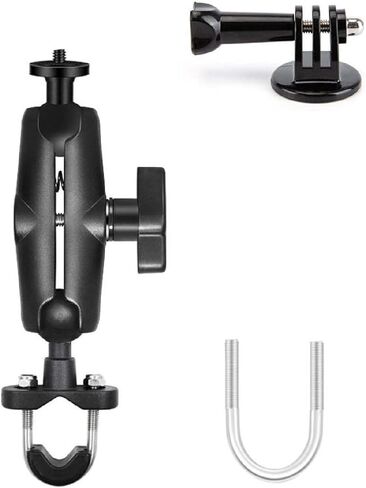 حامل كاميرا Usmallbee للدراجات النارية لـ Gopro، حامل كروي 1 بوصة/25 مم متوافق مع ذاكرة الوصول العشوائي مقاس B، لـ GoPro Hero11/10/9/8...4، Insta360 ONE X3، X2، X، RS، R in Kuwait