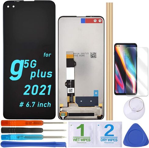 PDTEK LCD Screen Replacement Touch Display Digitizer Assembly for Motorola Moto G 5G Plus G (5G) Plus XT2075 XT2075-3 XT2075-2 XT2075-1 / ONE 5G Plus/Edge S (6.7 in-Black) in Kuwait