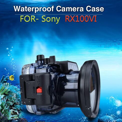 Seafrogs 60m/195ft Diving Camera Waterproof Housing Case for Sony RX100 VI M6 mark6, Protective Hard case for Underwater Photography Videography in Saudi Arabia