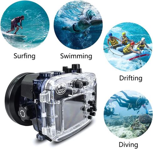 Seafrogs 60m/195ft Diving Camera Waterproof Housing Case for Sony RX100 VI M6 mark6, Protective Hard case for Underwater Photography Videography in Saudi Arabia