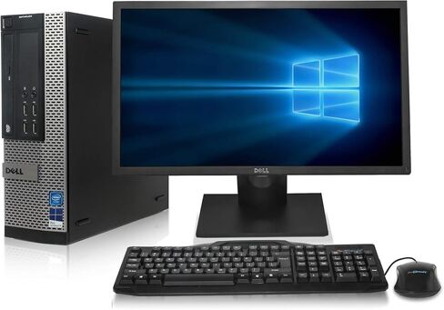 كمبيوتر مكتبي Dell Optiplex 9020 - Intel Core i5 3.5 جيجا هرتز، 16 جيجا DDR3، 1 تيرابايت SSD جديد، Windows 10 Pro 64 بت، WiFi + شاشة LCD جديدة مقاس 24 بوصة (متجددة) in Kuwait