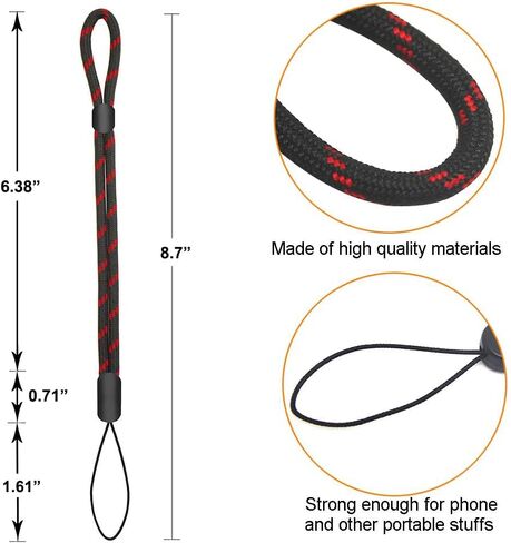 Adjustable Wrist Lanyard Hand Strap, Mini Wristlet 8.7'' for Camera Flash USB Drive Car Key Small Device 6 Pack in Saudi Arabia