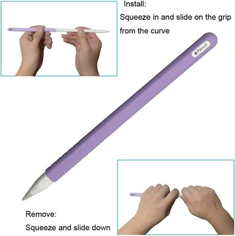 مجموعة من 3 حافظات سيليكون من ColorYourLife تغطي الأكمام متوافقة مع Apple Pencil الجيل الثاني (وردي أرجواني أزرق) in Kuwait