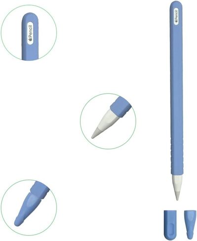 مجموعة من 3 حافظات سيليكون من ColorYourLife تغطي الأكمام متوافقة مع Apple Pencil الجيل الثاني (وردي أرجواني أزرق) in Kuwait