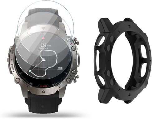 XIN HUA Watch Screen Protector (3+1Pack) Compatible for Amazfit Falcon,Tempered Glass Film Anti-Scratch High Definition Full Coverage and Soft TPU Protective Case, transparent (AF001) in Kuwait