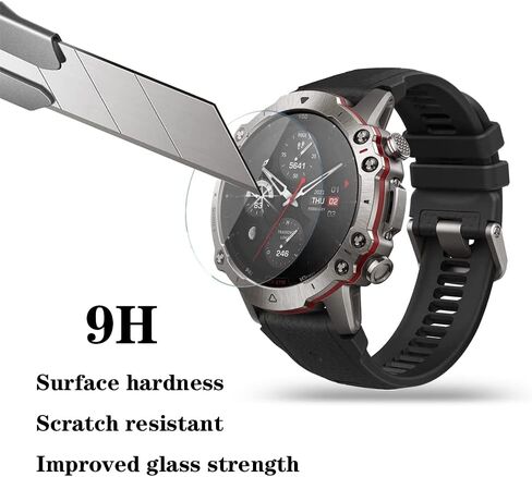 XIN HUA Watch Screen Protector (3+1Pack) Compatible for Amazfit Falcon,Tempered Glass Film Anti-Scratch High Definition Full Coverage and Soft TPU Protective Case, transparent (AF001) in Kuwait