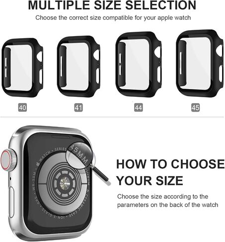 3-Pack Case with Screen Protector for Apple Watch 40mm SE/6/5/4 in Kuwait