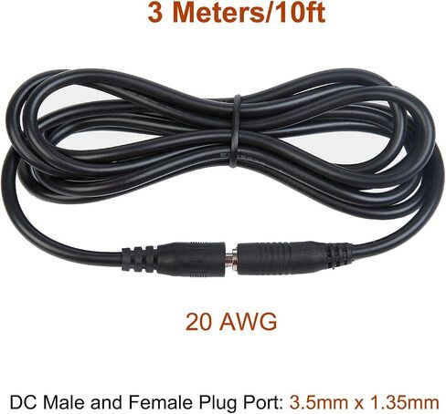 COOLM 10ft DC Power Adapter Extension Cable 3.5mm x 1.35mm Male to Female in Kuwait